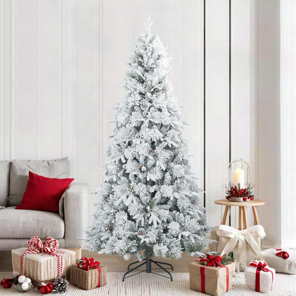 FLOSKA Artificial Hinged Christmas Tree Snow Flocked White 210 cm