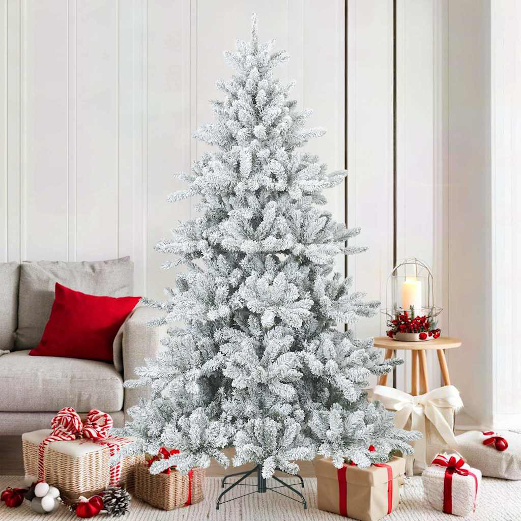 FLOSKA Artificial Hinged Christmas Tree Snow Flocked White 180 cm