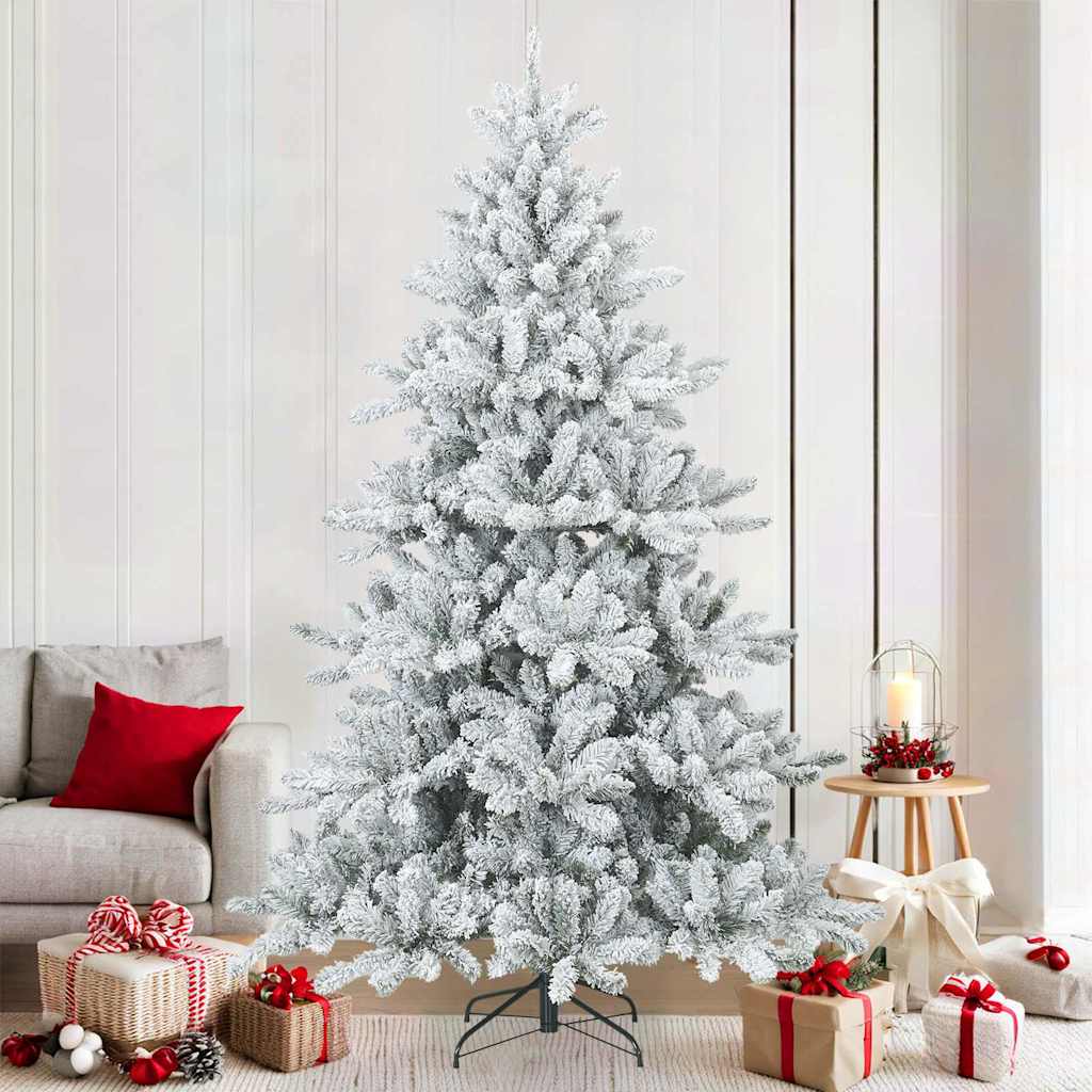 FLOSKA Artificial Hinged Christmas Tree Snow Flocked White 210 cm