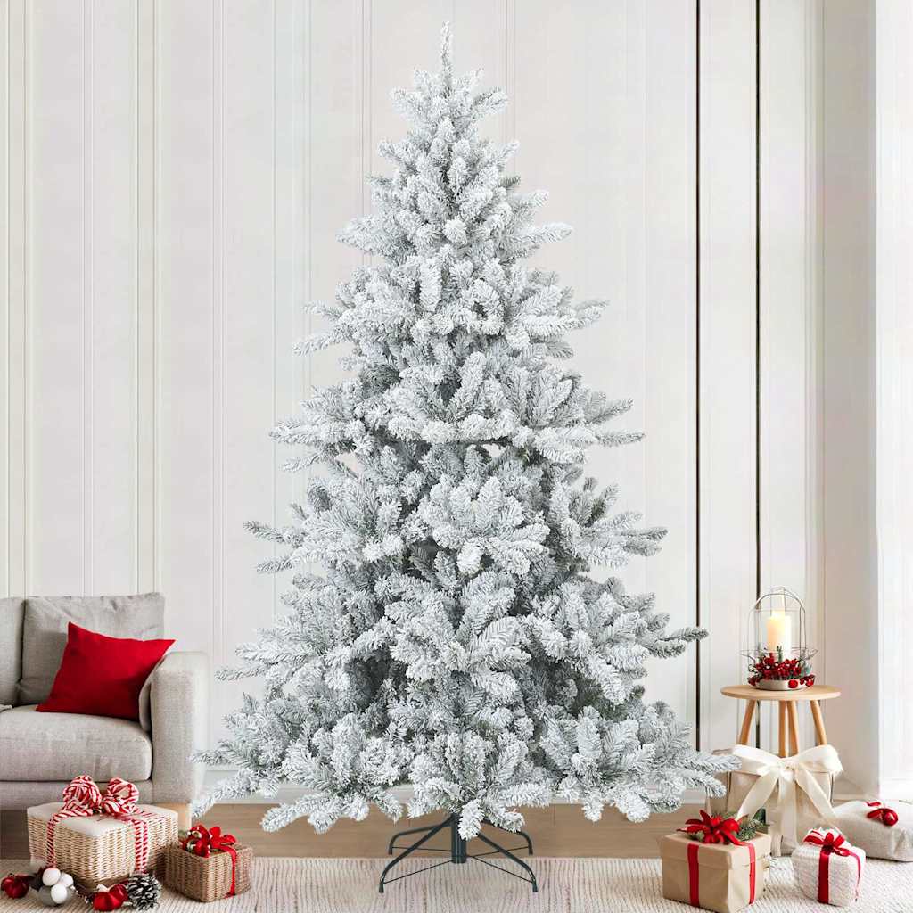 FLOSKA Artificial Hinged Christmas Tree Snow Flocked White 240 cm