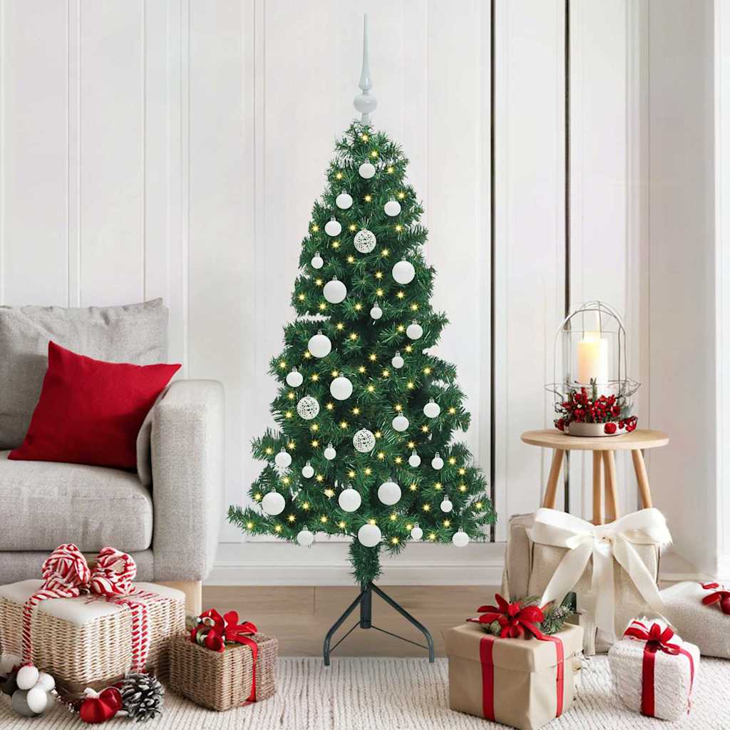 COZZIE Corner Artificial Christmas Tree Green 150 cm PVC and Metal