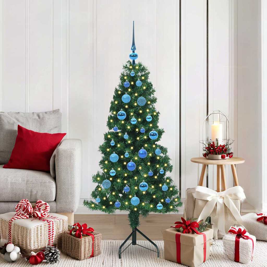 COZZIE Corner Artificial Christmas Tree Green 150 cm PVC and Metal