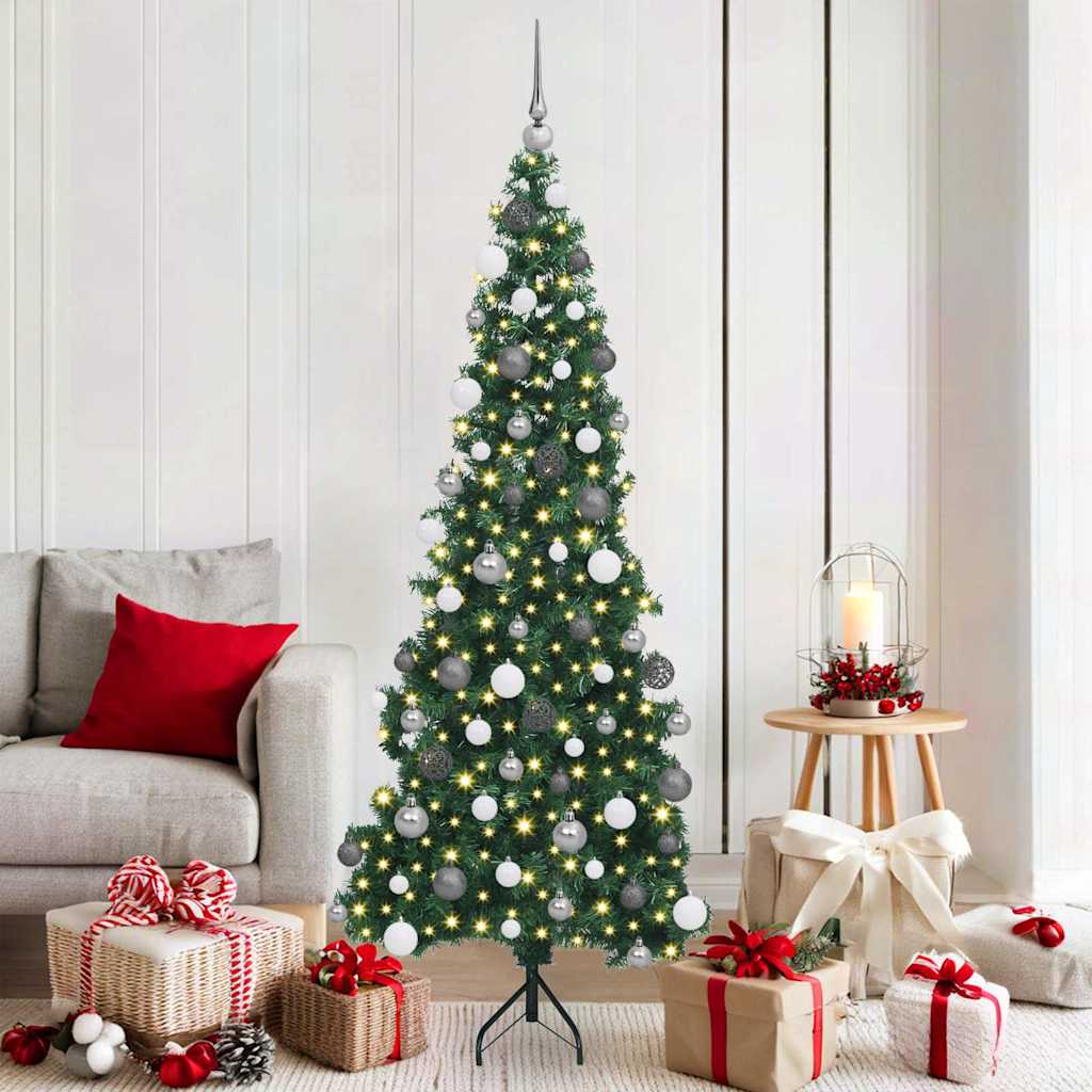 COZZIE Corner Artificial Christmas Tree Green 180 cm PVC and Metal