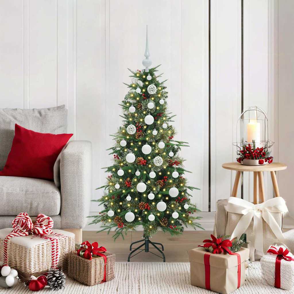 COZLYN Artificial Hinged Christmas Tree Green 120 cm PE and PVC