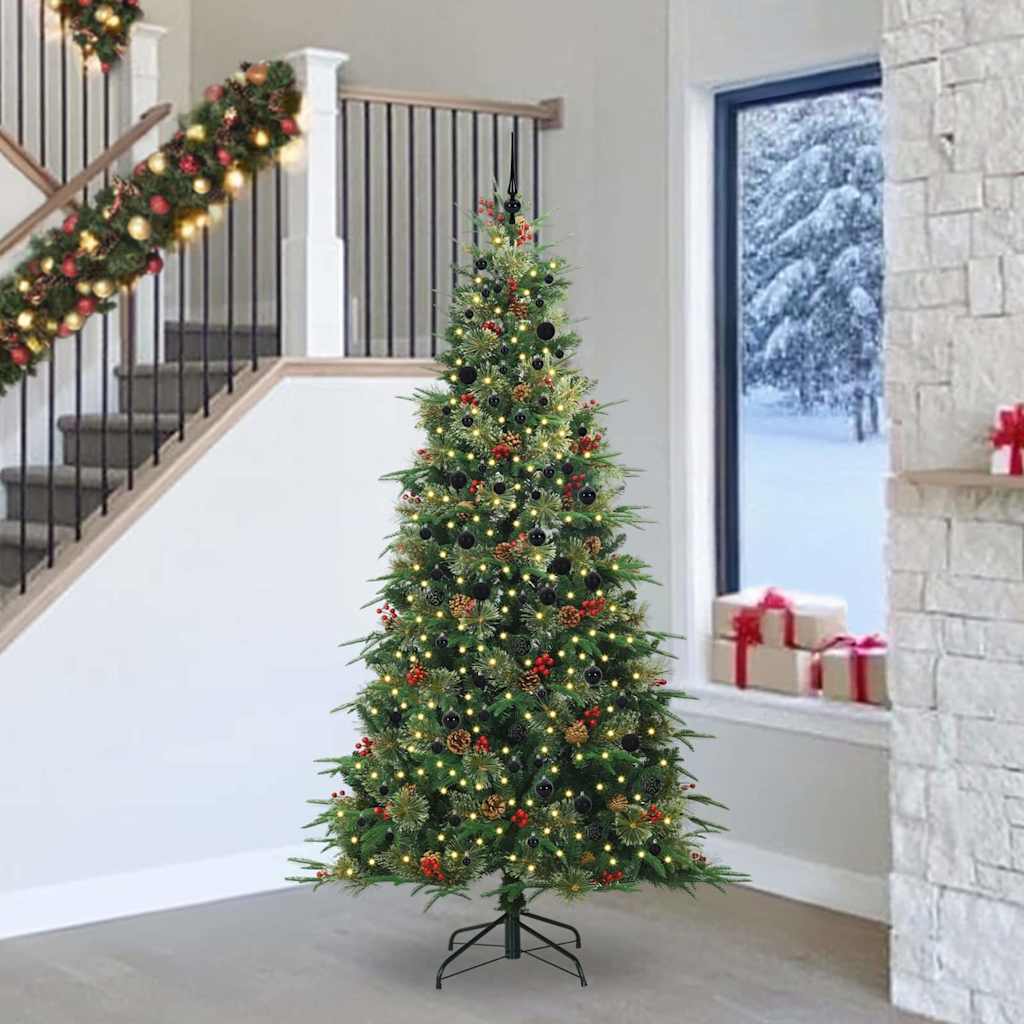 ELMIX Artificial Hinged Christmas Tree Green 240 cm PE and PVC