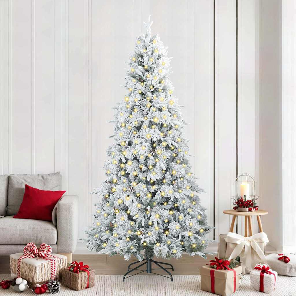 COZZIN Artificial Hinged Christmas Tree Green 240 cm PE and PVC