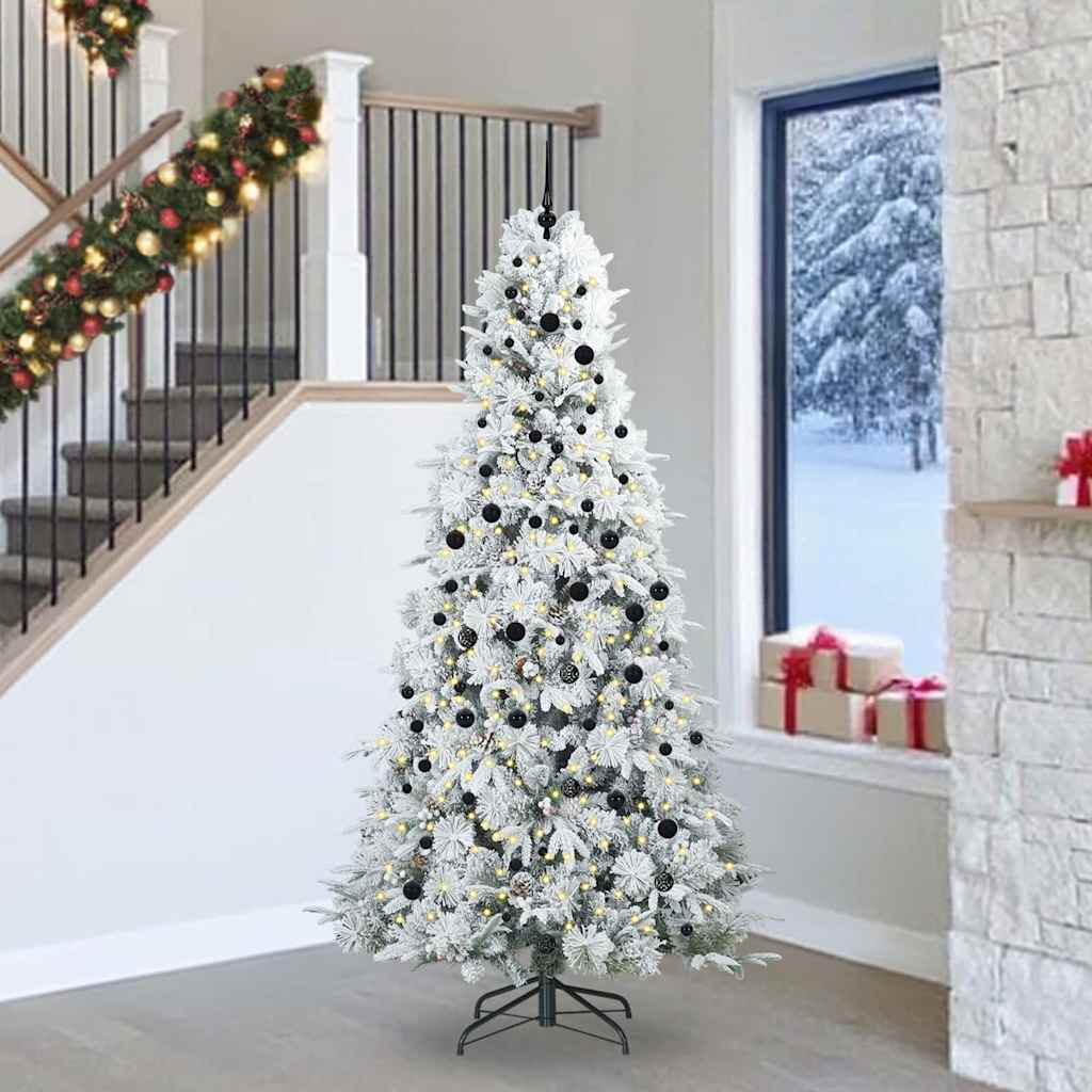 COZZIN Artificial Hinged Christmas Tree Green 240 cm PE and PVC