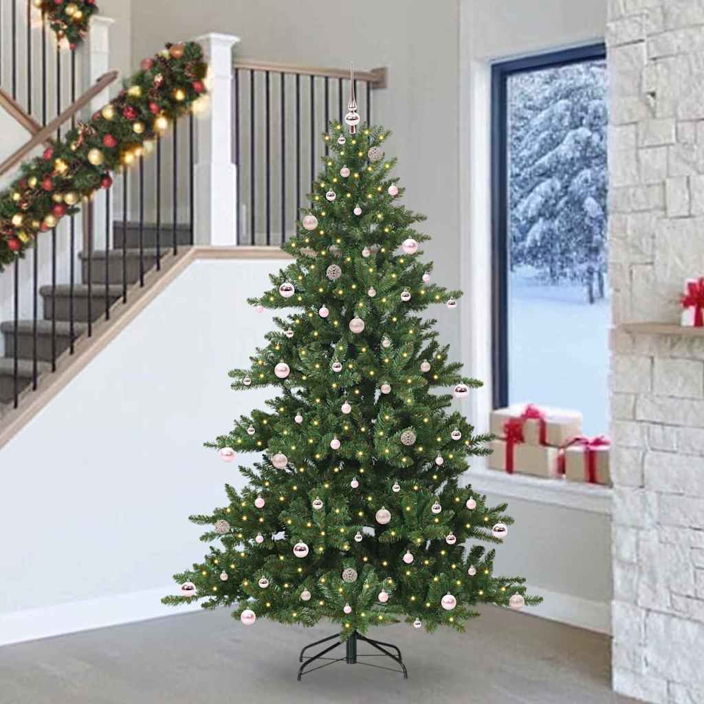 EMBERA Artificial Hinged Christmas Tree with 300 LEDs 240 cm PVC