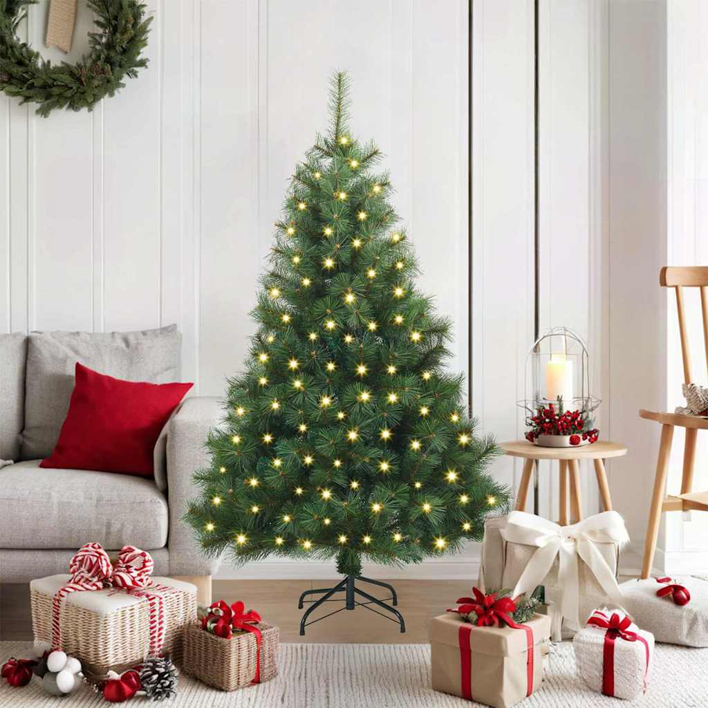ELSERA Artificial Christmas Tree with 150 LEDs Green 120 cm PE and PVC