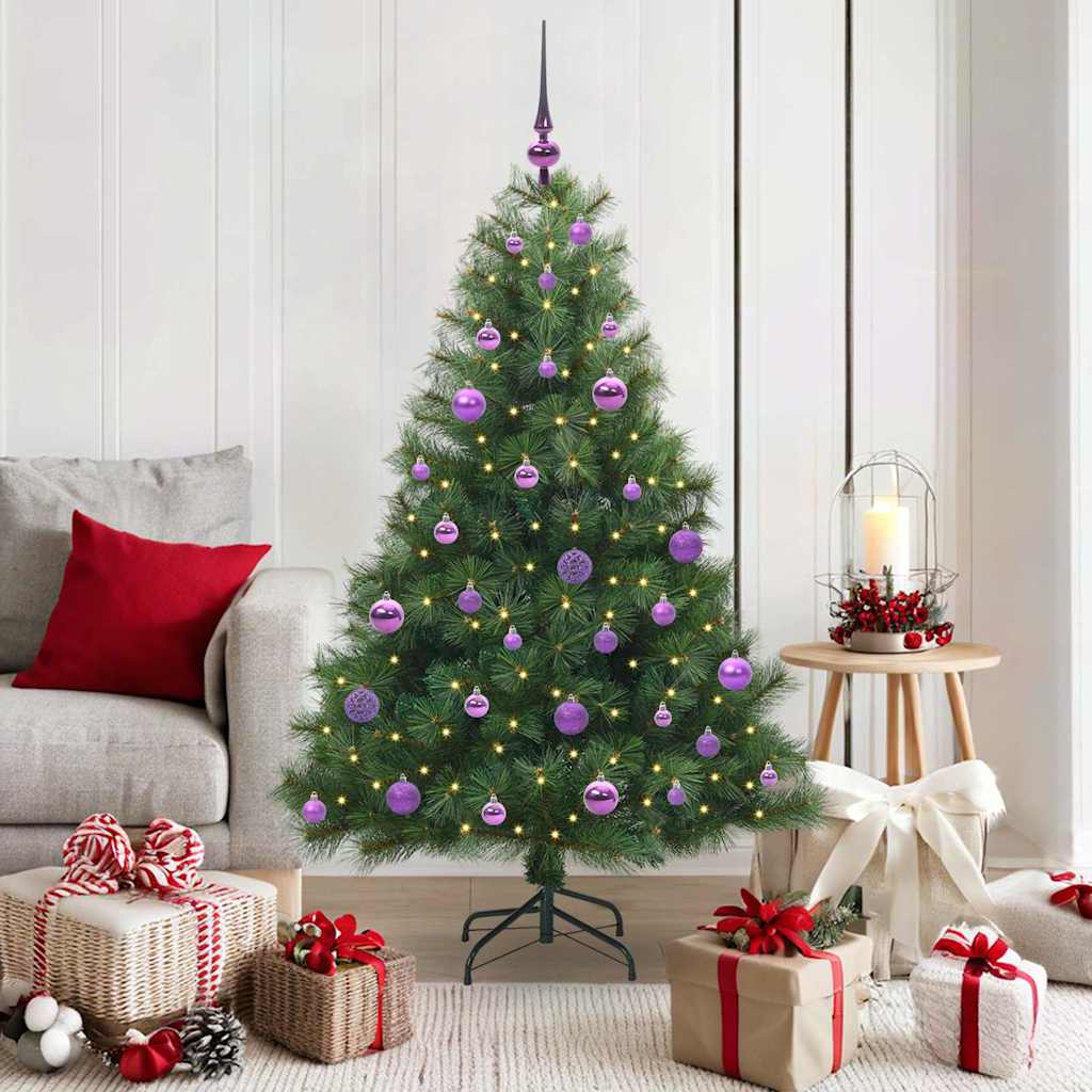 ELSERA Artificial Christmas Tree with 150 LEDs Green 150 cm PE and PVC