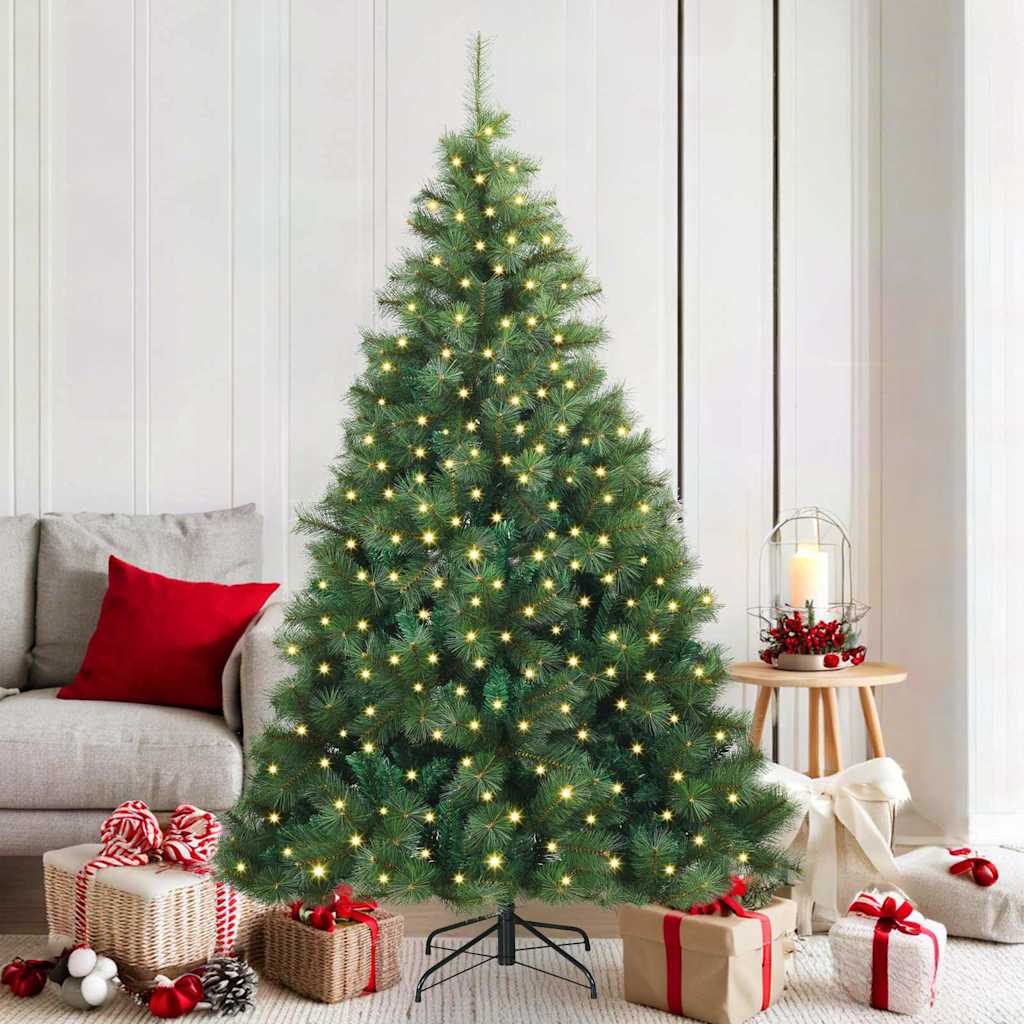 ELSERA Artificial Christmas Tree with 300 LEDs Green 180 cm PE and PVC