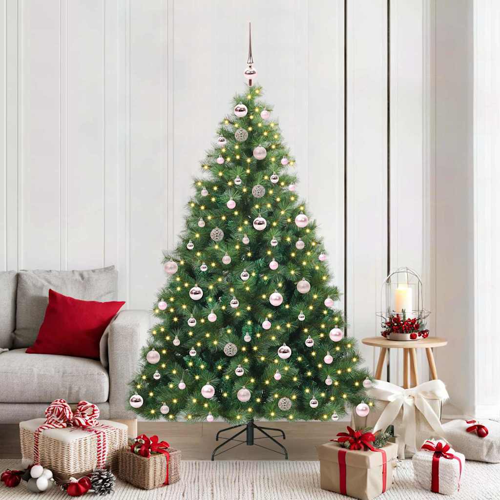 ELSERA Artificial Christmas Tree with 300 LEDs Green 180 cm PE and PVC