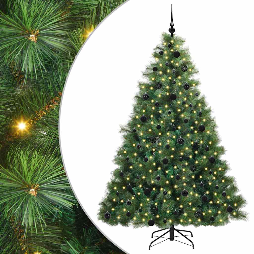 ELSERA Artificial Christmas Tree with 300 LEDs Green 210 cm PE and PVC