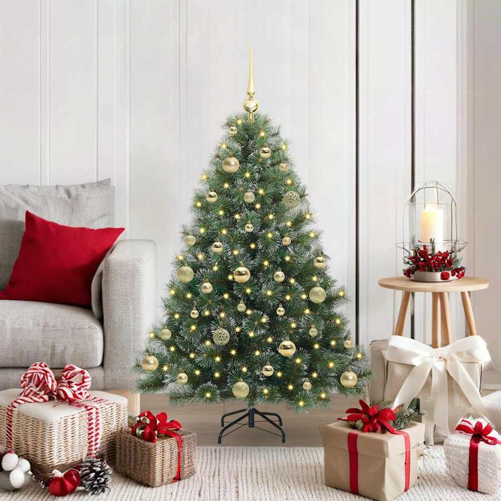 FIRILO Artificial Christmas Tree with 150 LEDs Green 120 cm PE and PVC