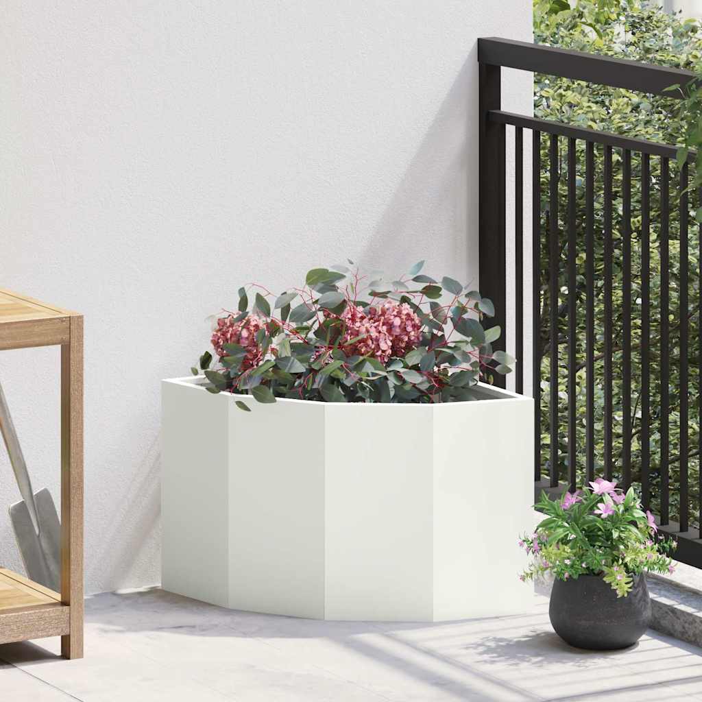 CLSRIDG Corner Planter 45x45x35 cm Steel - White