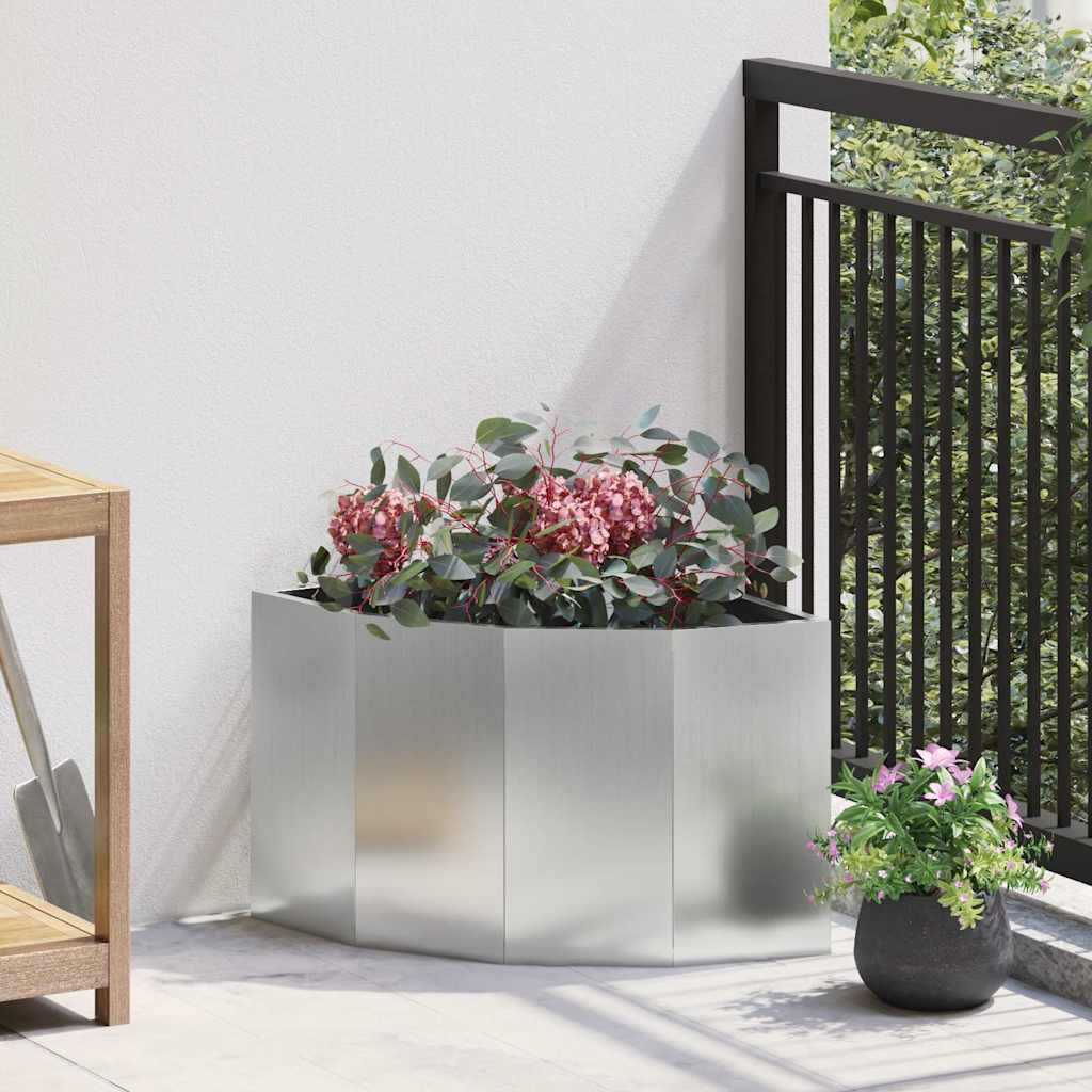 CLSRIDG Corner Planter 45x45x35 cm Galvanised Steel - Silver