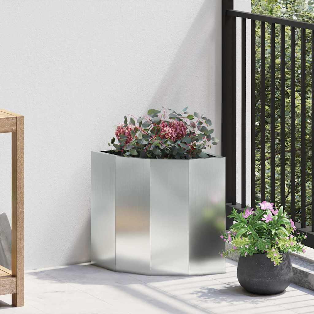 CLSRIDG Corner Planter 30x30x35 cm Galvanised Steel - Silver