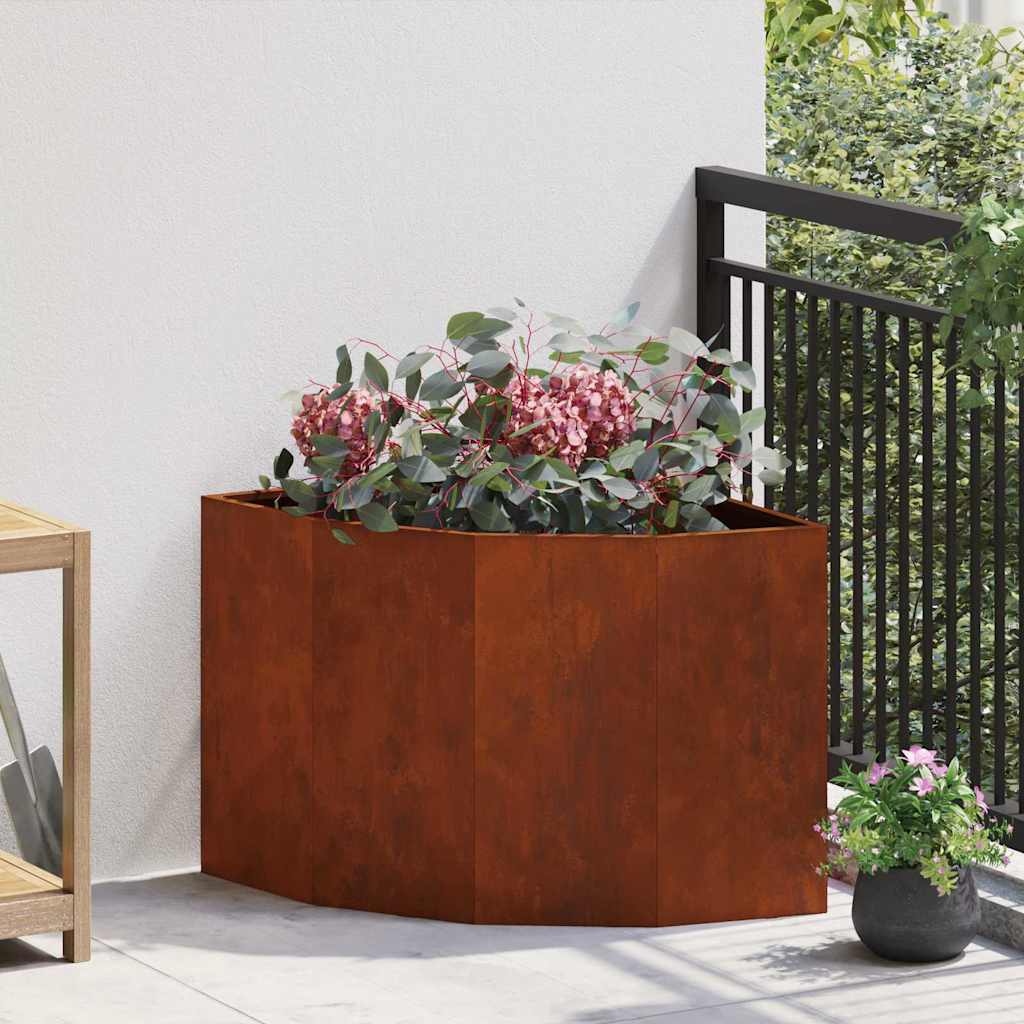 CLSRIDG Corner Planter Rusty 60x60x50 cm Weathering Steel
