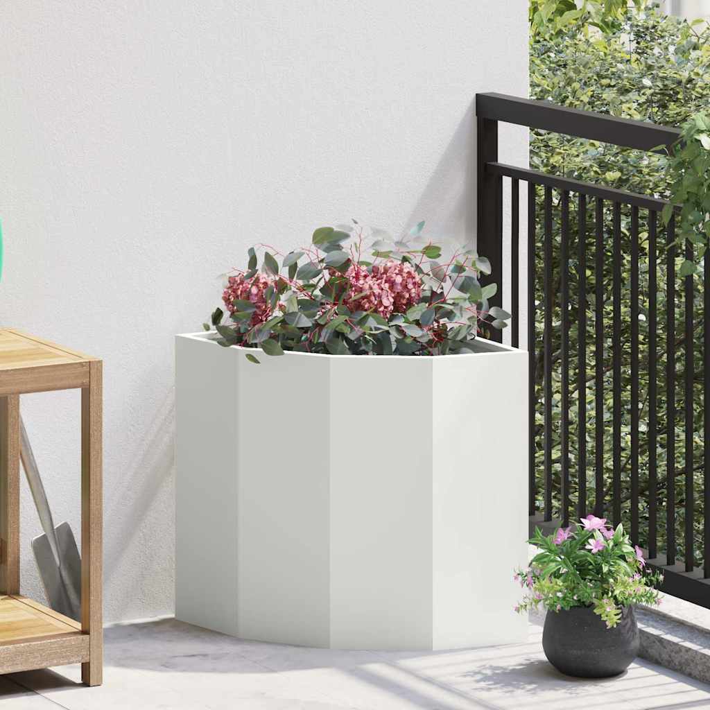 CLSRIDG Corner Planter 45x45x50 cm Steel - White