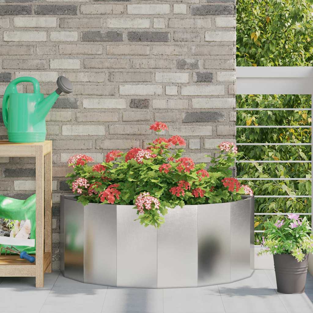 CLSRIDG Planter 90x45x35 cm Stainless Steel - Silver