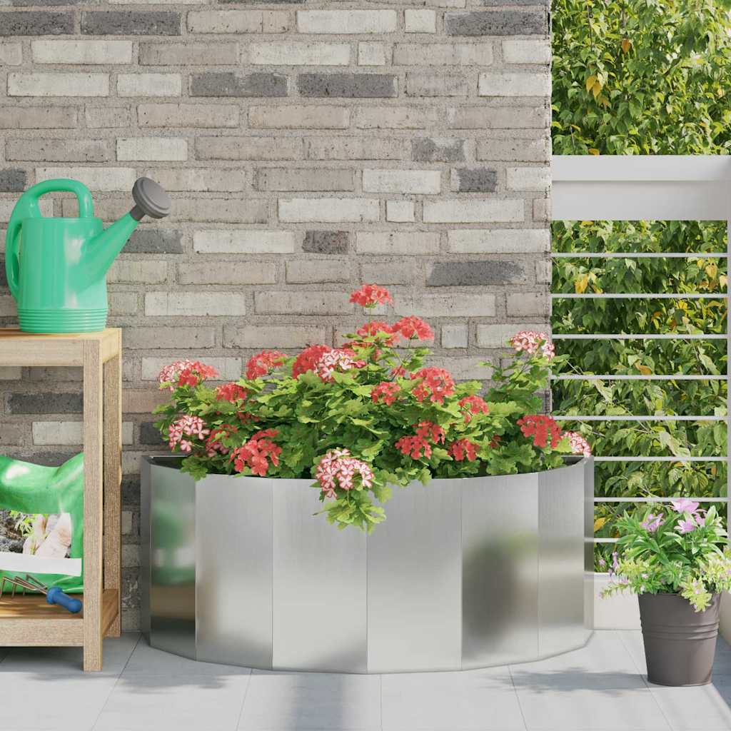 CLSRIDG Planter 90x45x35 cm Galvanised Steel - Silver