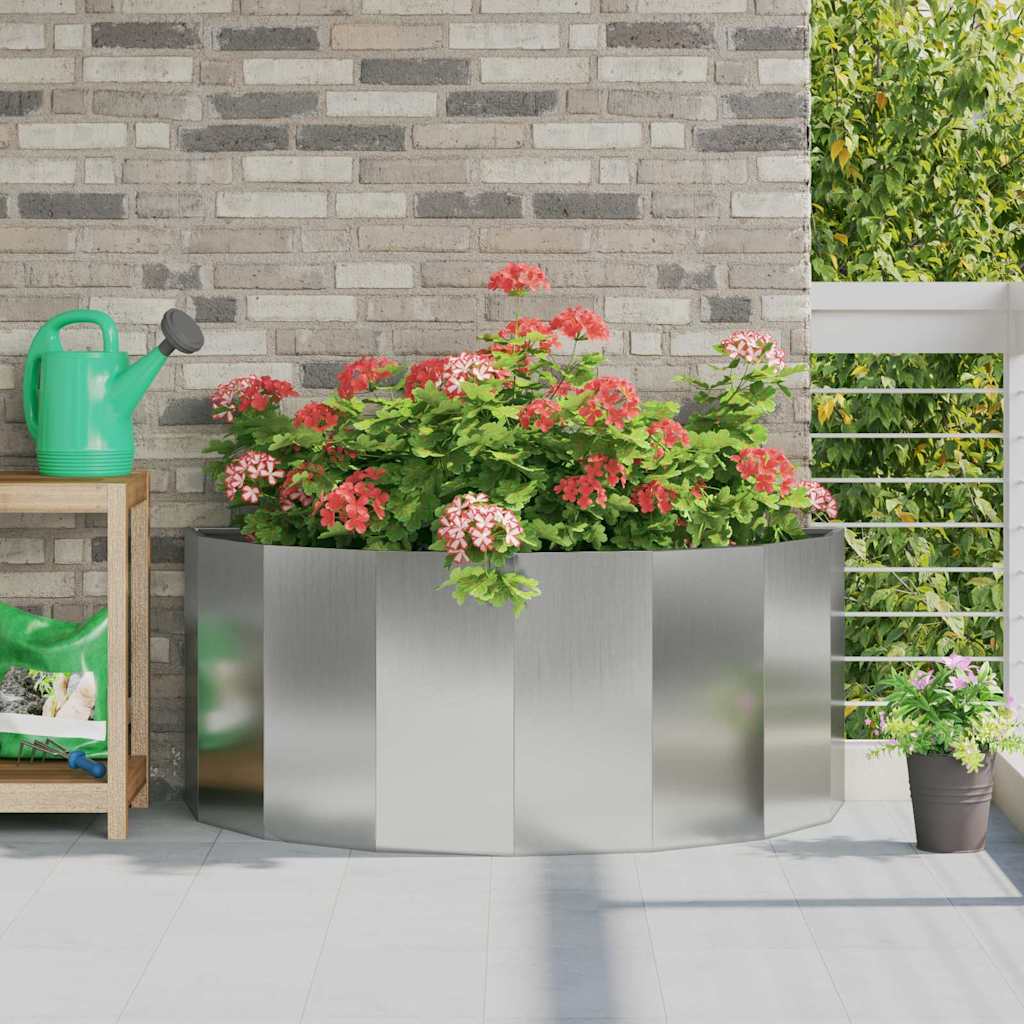 CLSRIDG Planter 120x60x50 cm Galvanised Steel - Silver