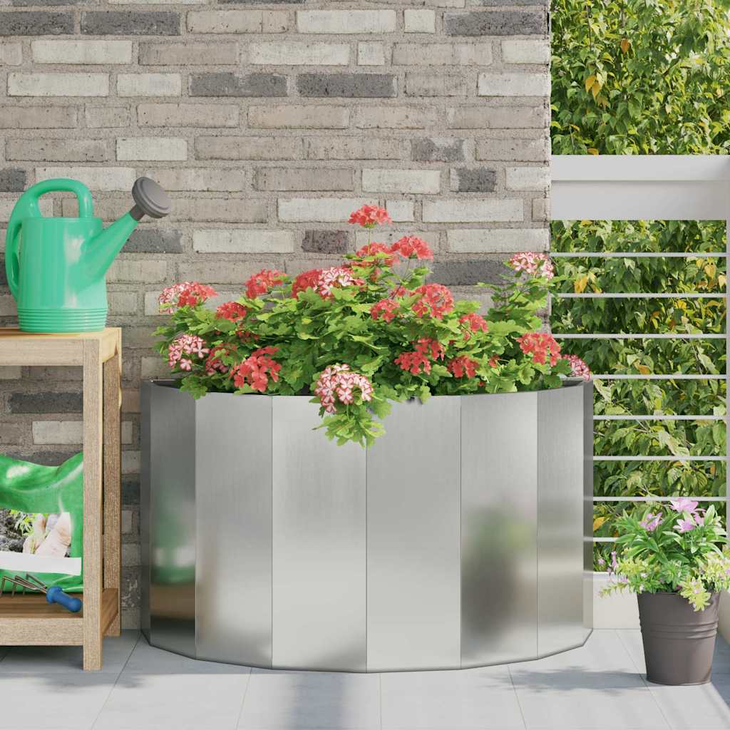 CLSRIDG Planter 90x45x50 cm Galvanised Steel - Silver