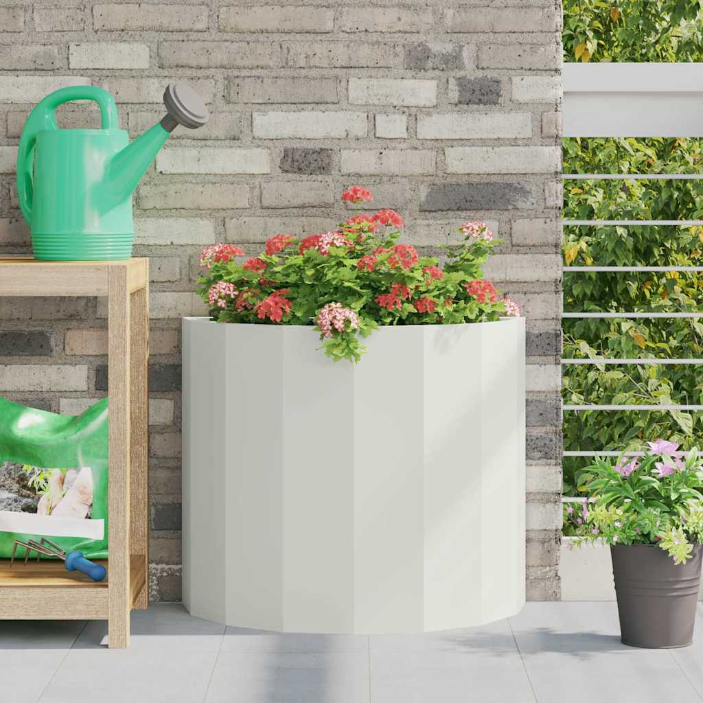 CLSRIDG Planter 60x30x50 cm Steel - White
