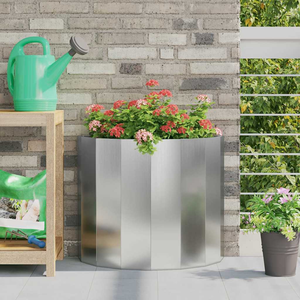 CLSRIDG Planter 60x30x50 cm Galvanised Steel - Silver