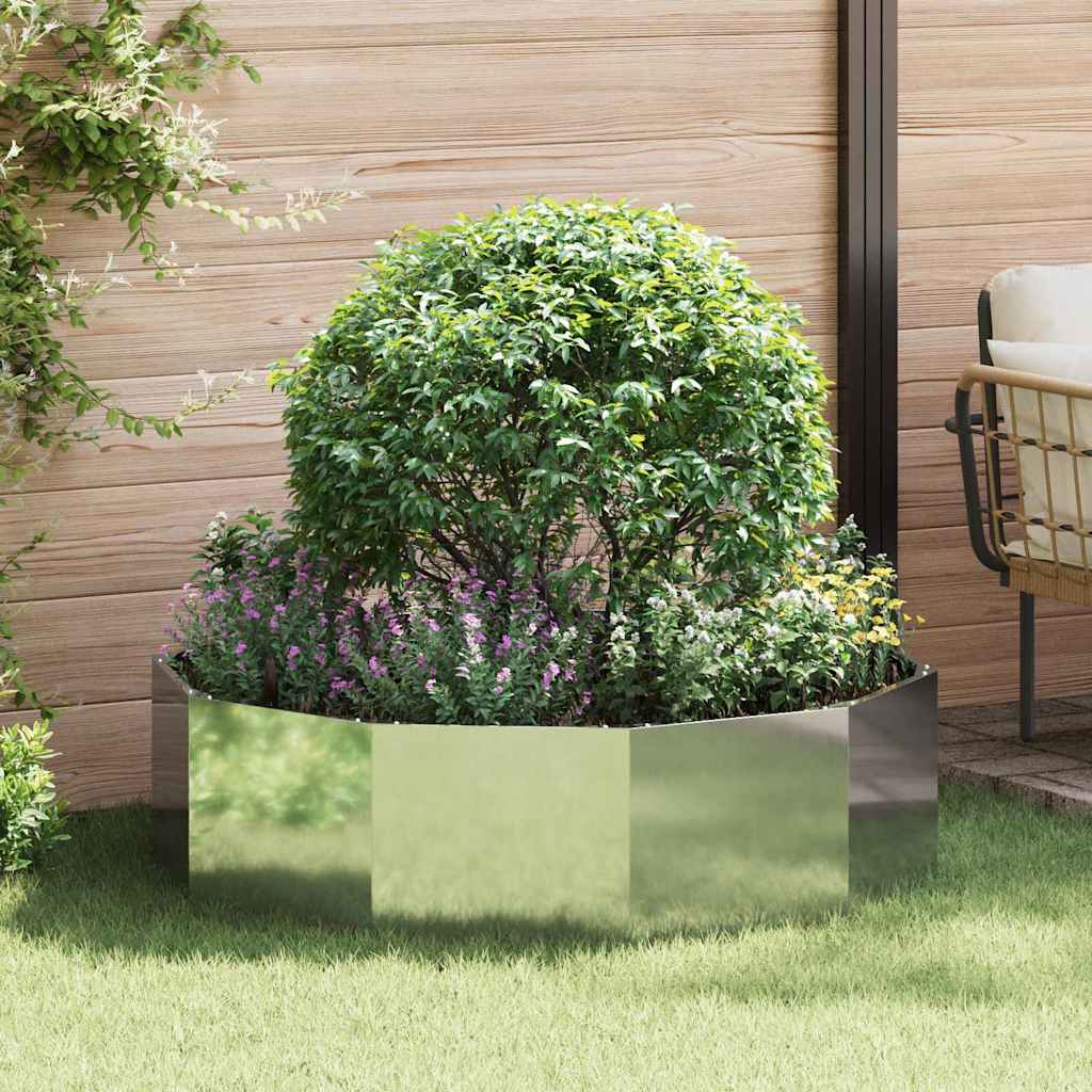 CLSRIDG Planter 120x120x35 cm Galvanised Steel - Silver