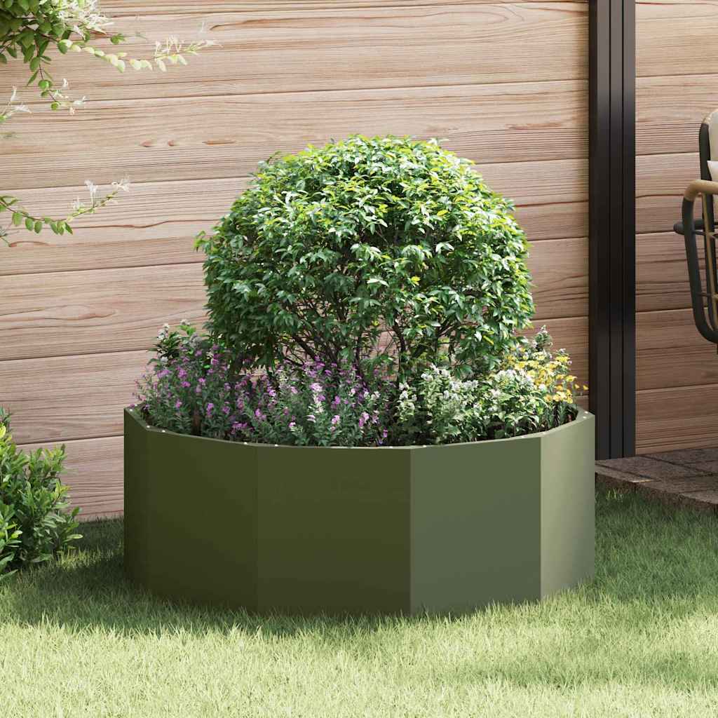CLSRIDG Planter Olive 90x90x35 cm Steel - Green