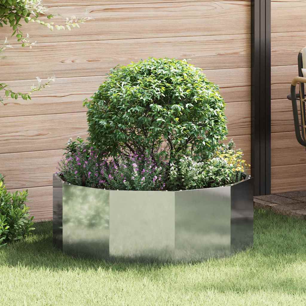 CLSRIDG Planter 90x90x35 cm Galvanised Steel - Silver