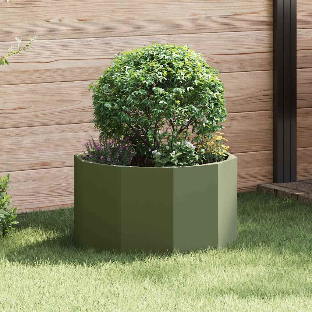 CLSRIDG Planter Olive 60x60x35 cm Steel - Green
