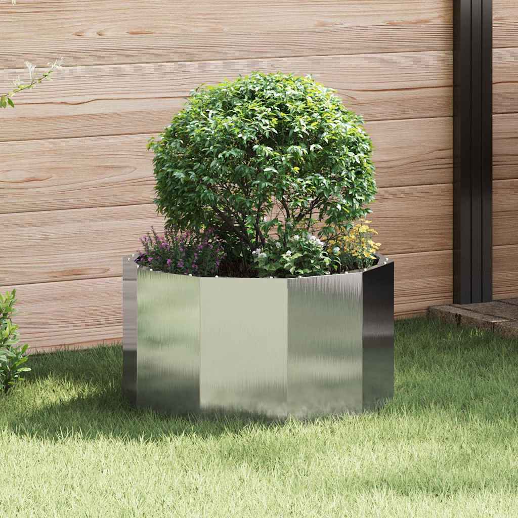 CLSRIDG Planter 60x60x35 cm Stainless Steel - Silver