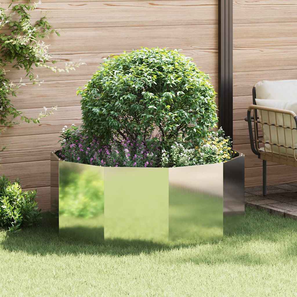 CLSRIDG Planter 120x120x50 cm Galvanised Steel - Silver