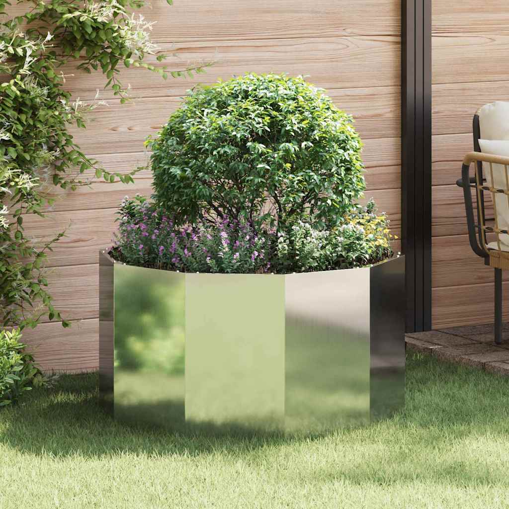 CLSRIDG Planter 90x90x50 cm Galvanised Steel - Silver