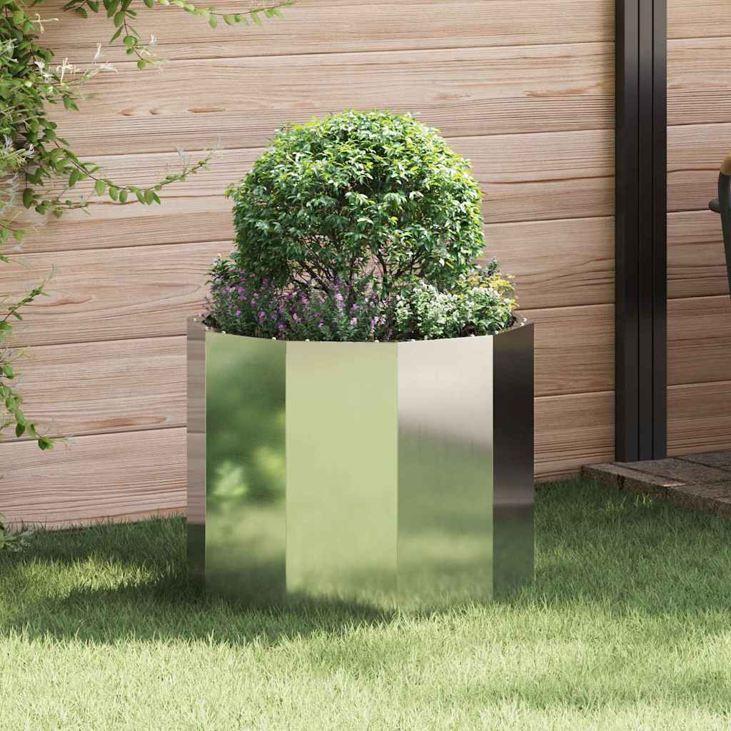 CLSRIDG Planter 60x60x50 cm Galvanised Steel - Silver