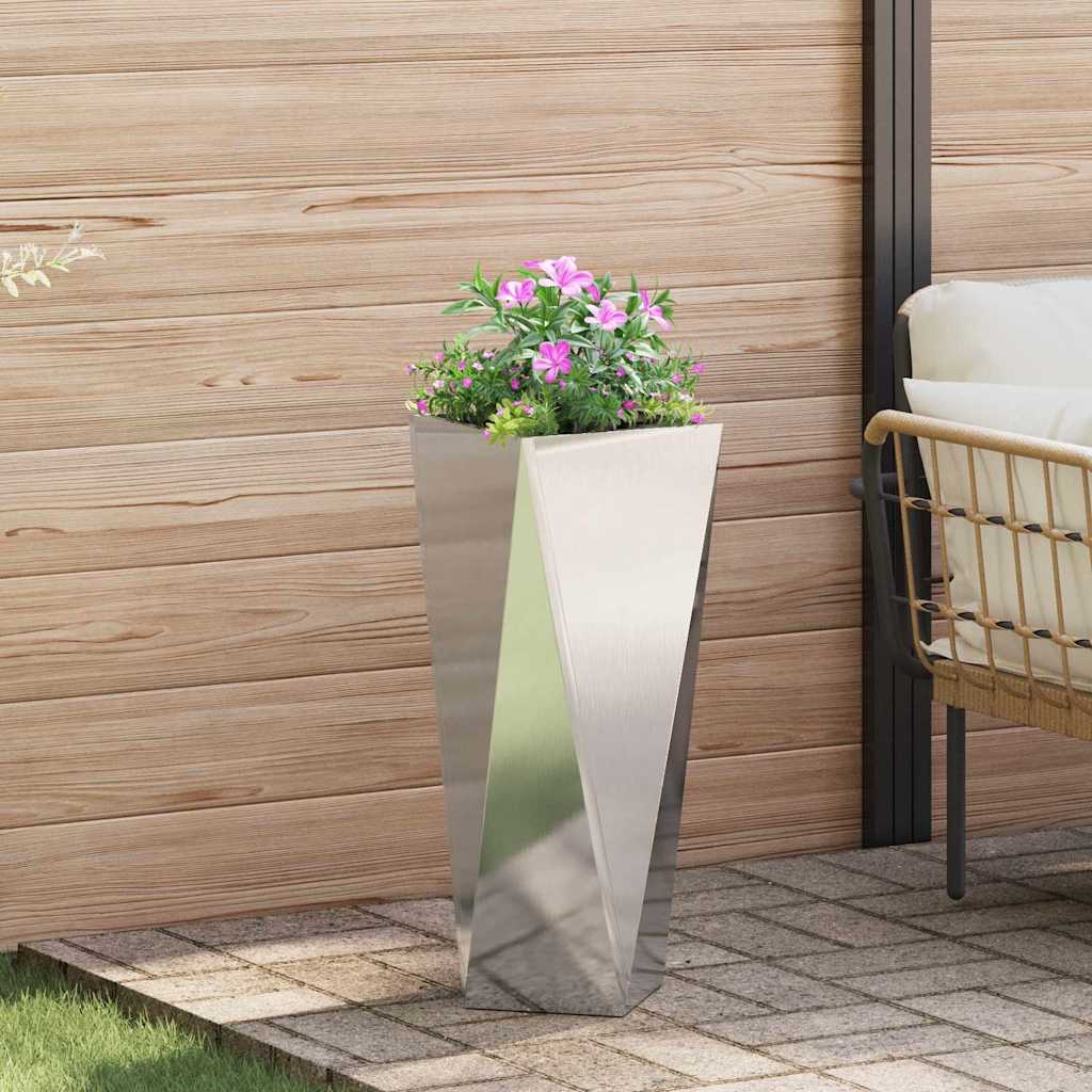 CLSRIDG Planter 30x30x75 cm Stainless Steel - Silver