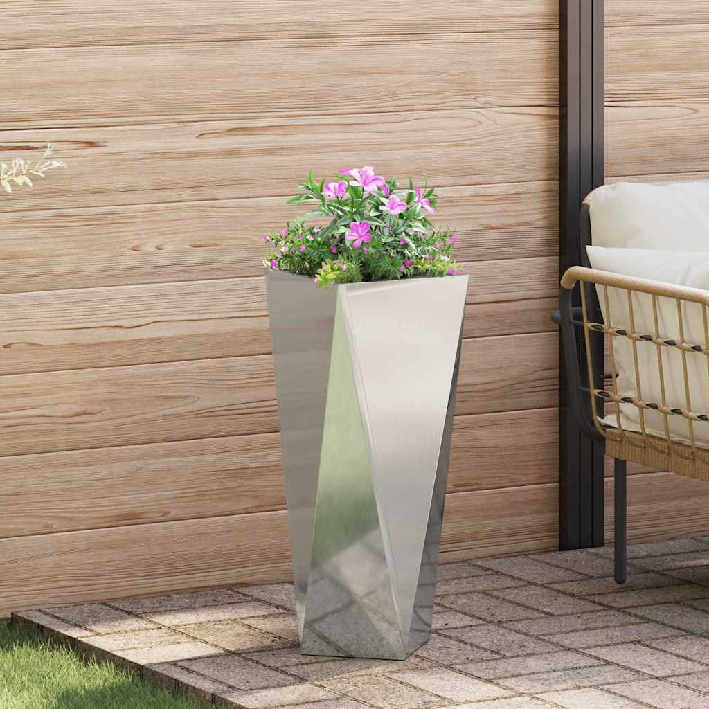 CLSRIDG Planter 30x30x75 cm Galvanised Steel - Silver