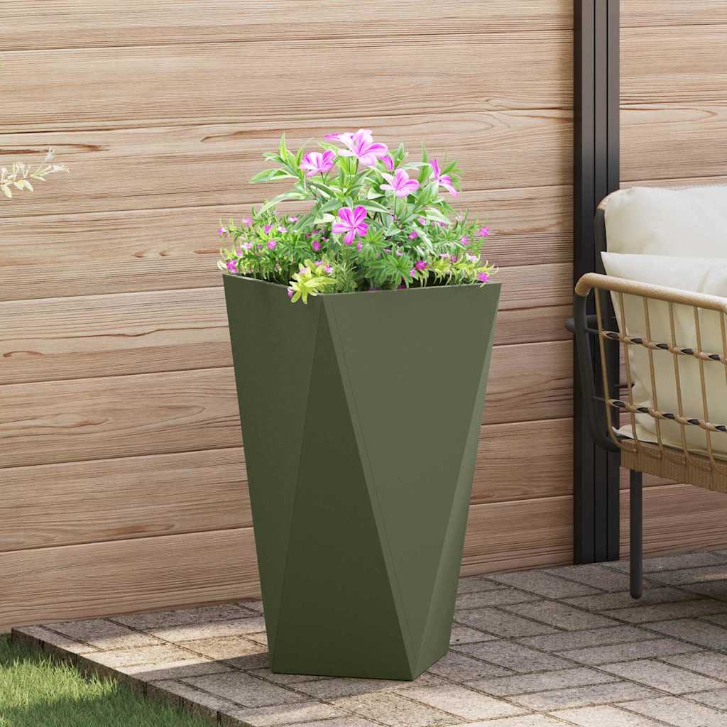 CLSRIDG Planter Olive 40x40x75 cm Steel - Green