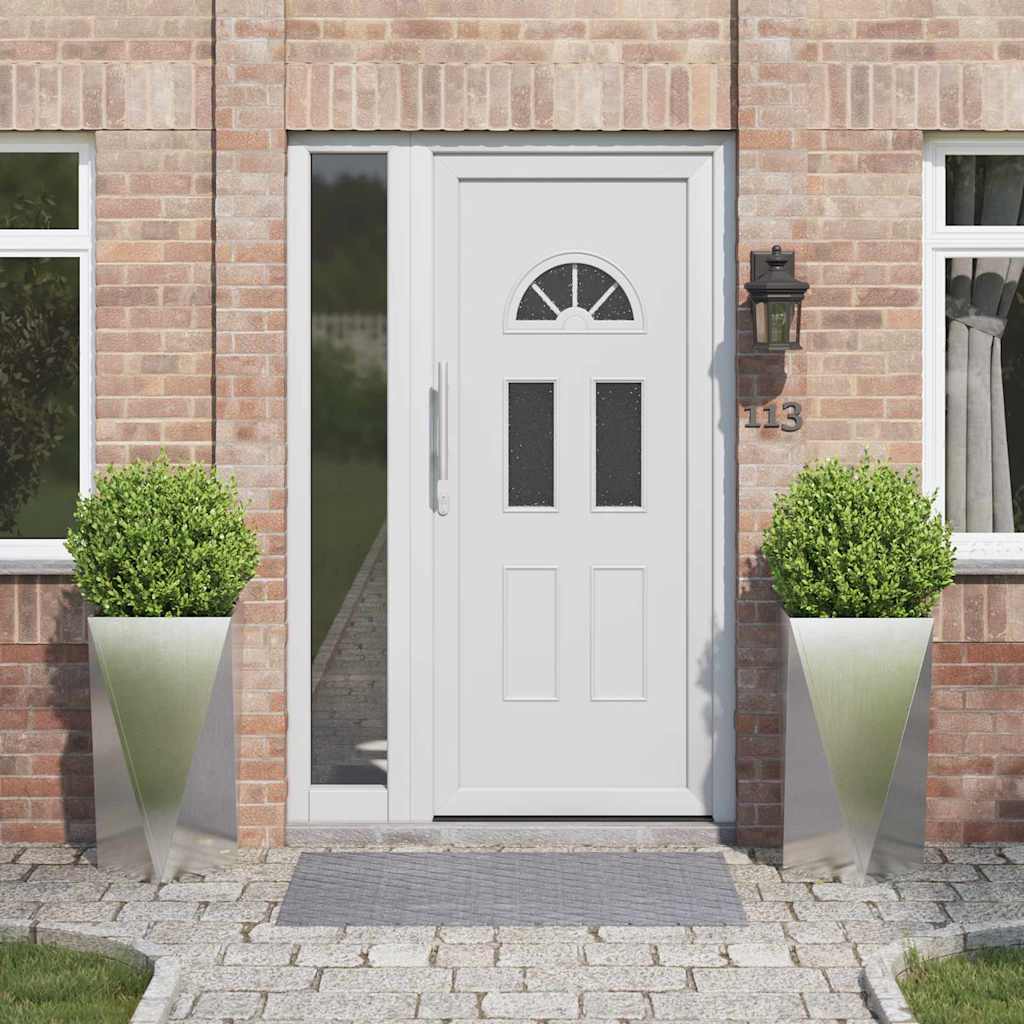 CLSRIDG Planter 2 pcs 40x40x75 cm Stainless Steel - Silver