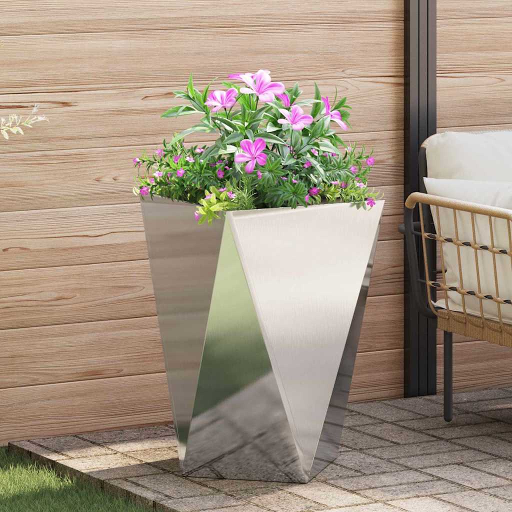 CLSRIDG Planter 50x50x75 cm Stainless Steel - Silver
