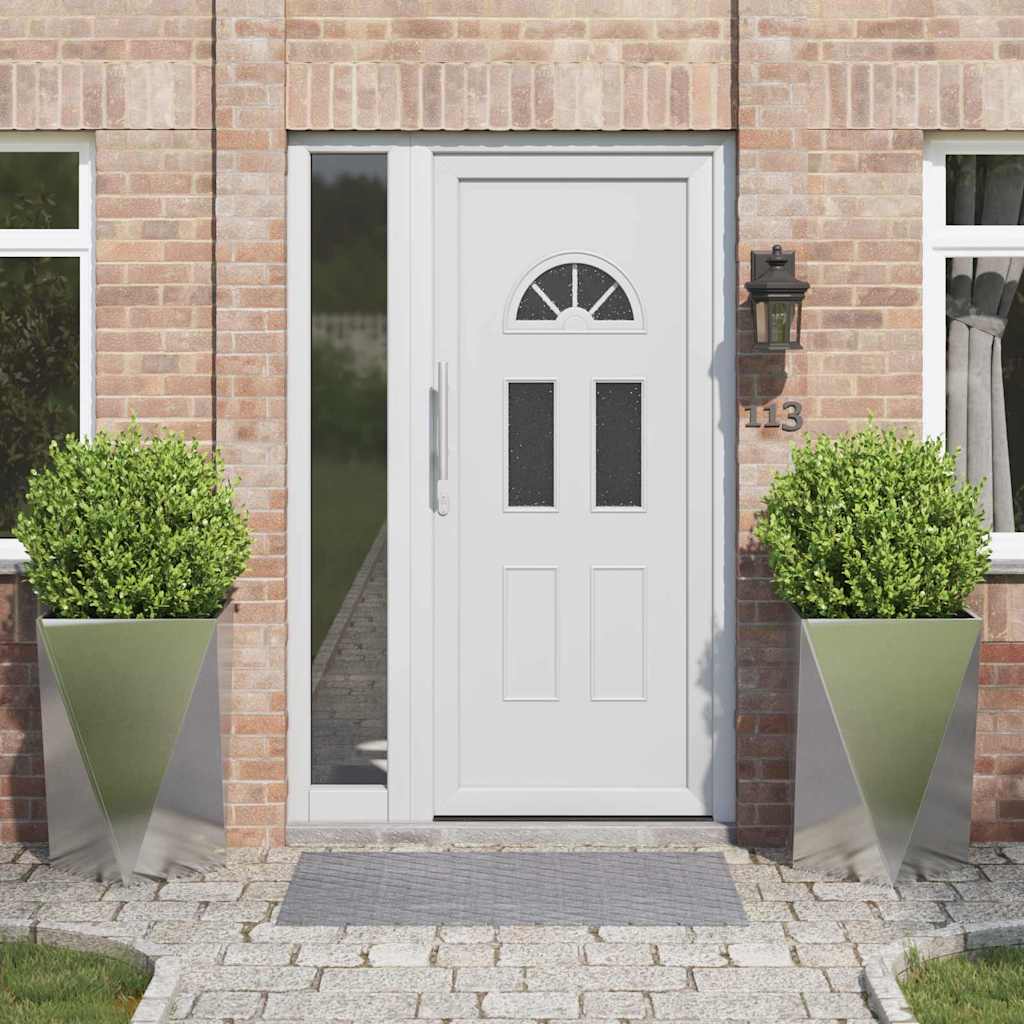 CLSRIDG Planter 2 pcs 50x50x75 cm Stainless Steel - Silver