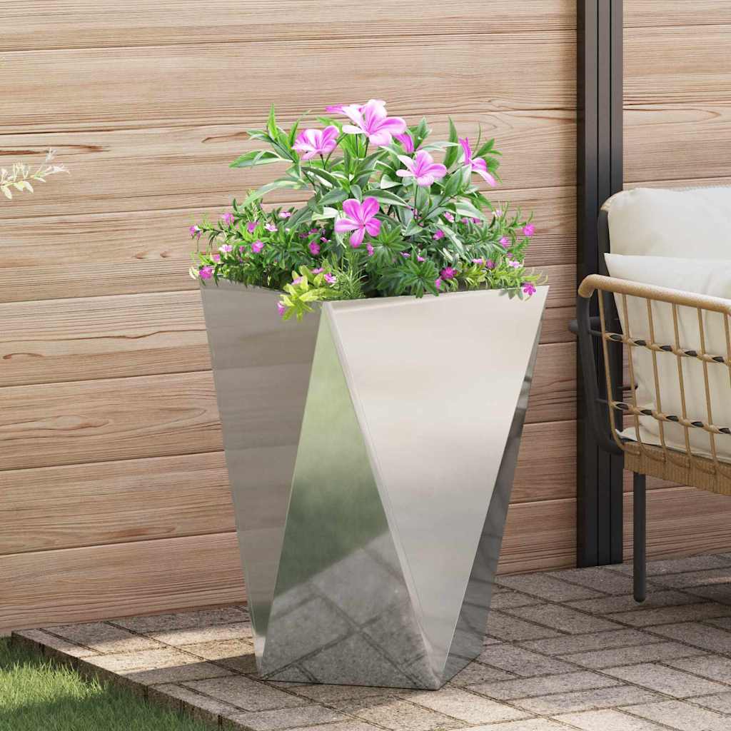 CLSRIDG Planter 50x50x75 cm Galvanised Steel - Silver