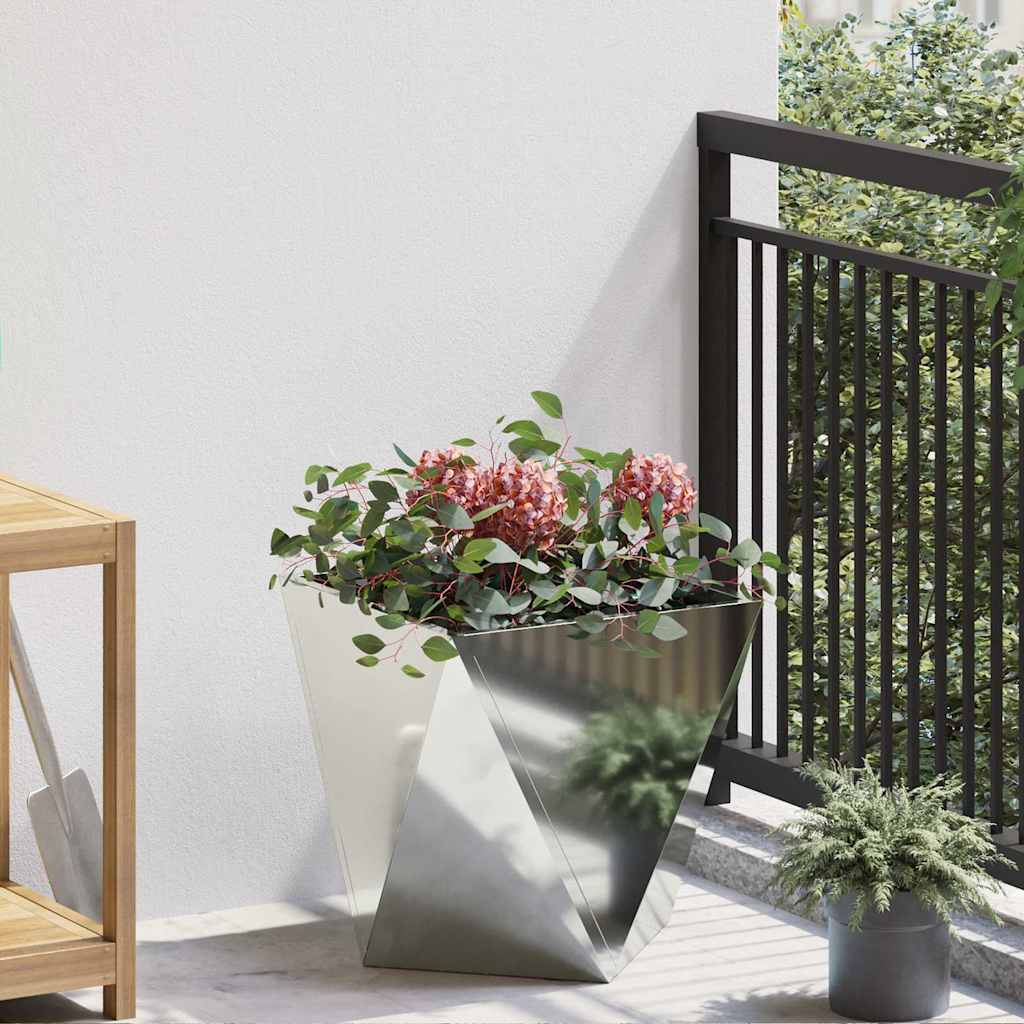 CLSRIDG Planter 40x40x40 cm Galvanised Steel - Silver