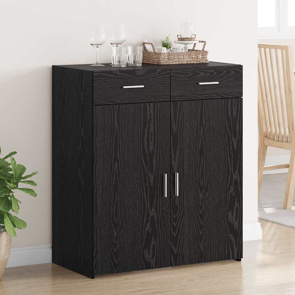 Storage Cabinet Black Oak 80x42.5x93.5 cm Engineered Wood