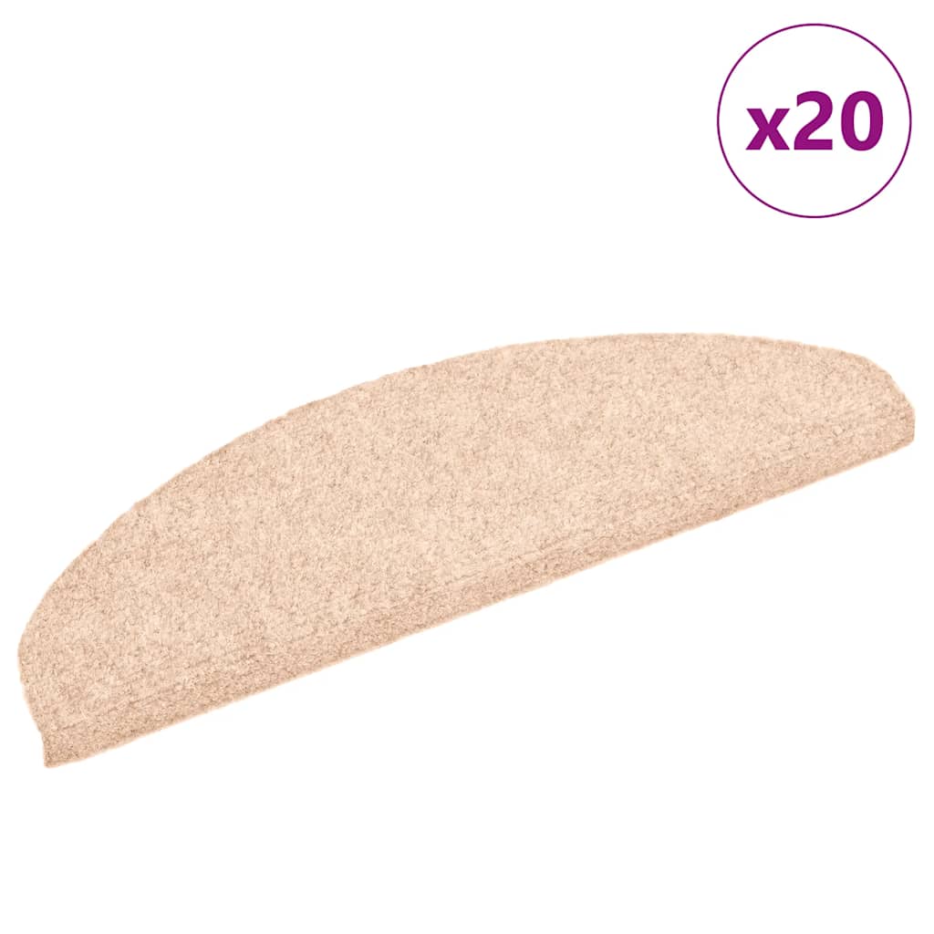 Stair Mats Self-adhesive 20 pcs Cream 65x21x4 cm
