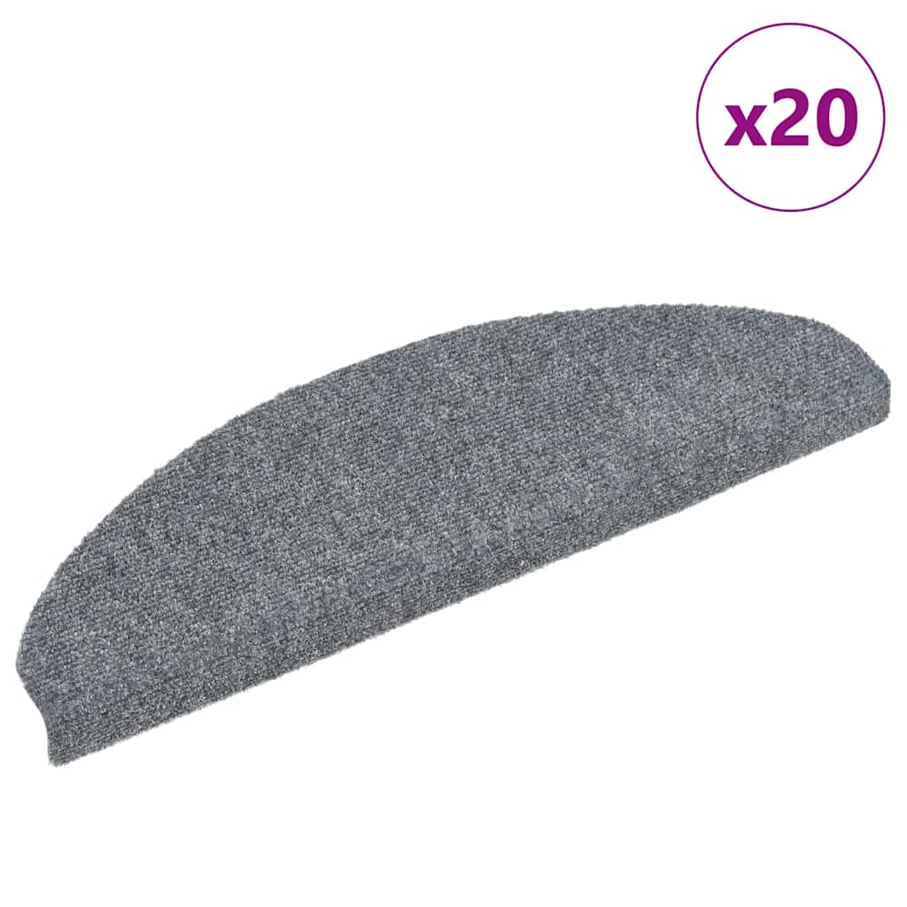Stair Mats Self-adhesive 20 pcs Light Grey 65x21x4 cm