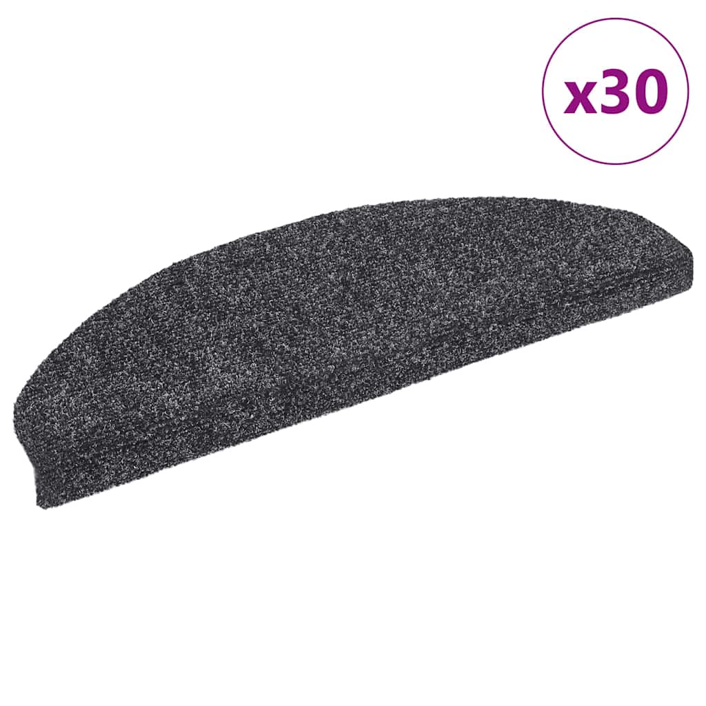 Stair Mats Self-adhesive 30 pcs Dark Grey 65x21x4 cm