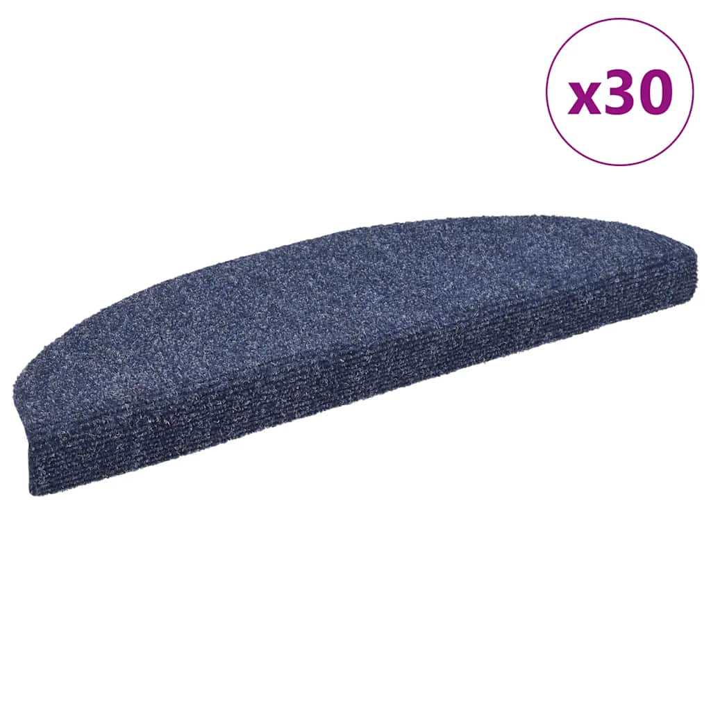 Stair Mats Self-adhesive 30 pcs Blue 65x21x4 cm